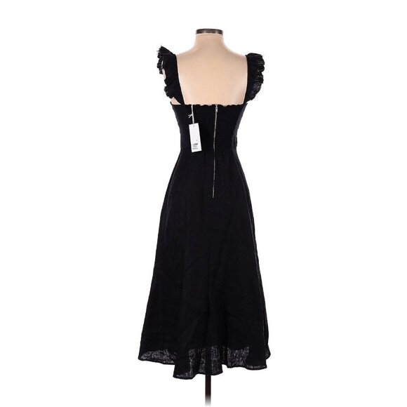 NWT Reformation Spaulding in Black Linen Slit Midi Tank Dress 2 $248 - Picture 2 of 8